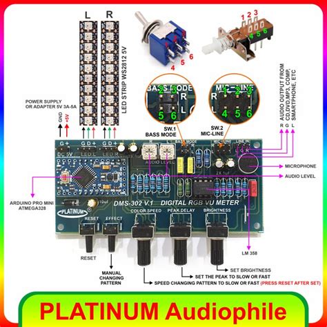 Jual Stereo Vu Meter Modul KIT DMS 302 V1 Digital RGB Music Stereo Vu