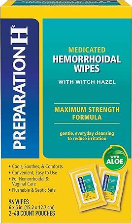 Amazon Preparation H Totables Hemorrhoid Flushable Wipes With