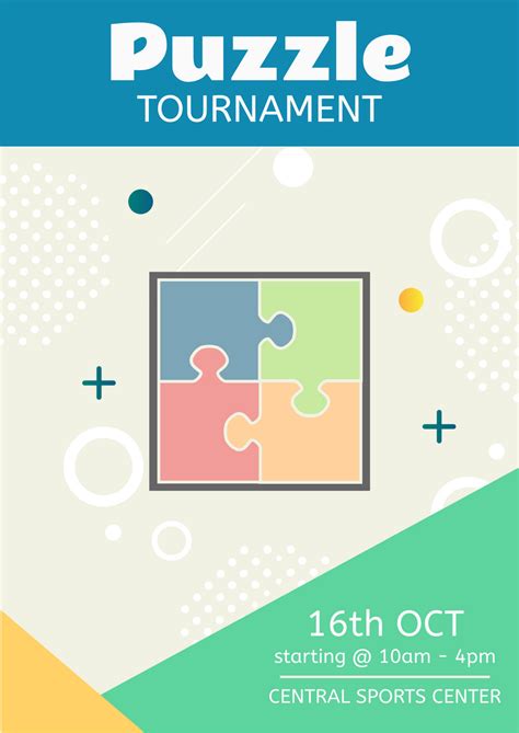 Puzzle Tournament Poster Poster Template