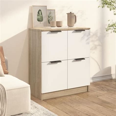 Buffet Blanc Et Ch Ne Sonoma Zerodis X X Cm Bois D