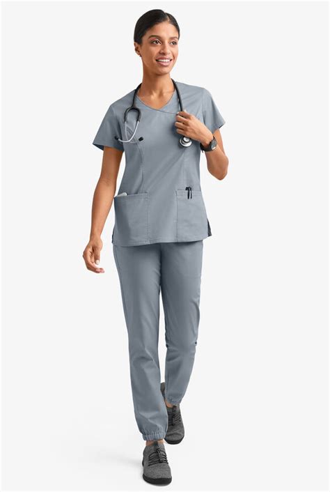 Ua Butter Soft Stretch V Neck Mock Wrap Scrub Top Fashion Scrub Tops