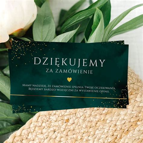 Ulotki z podziękowaniem do paczek Luxury green Zamów teraz