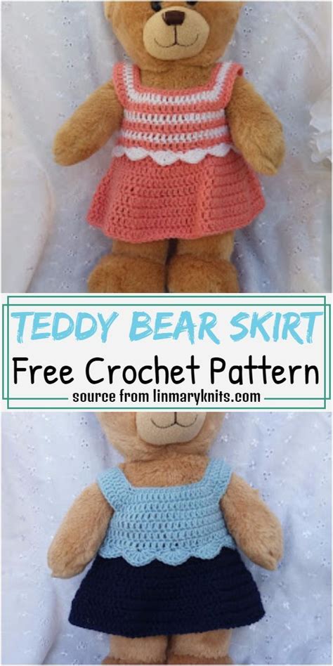 Teddy Bear Skirt Free Crochet Pattern Crochet Doll Clothes Patterns