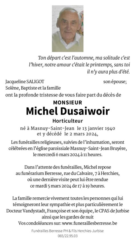 Monsieur Michel Dusaiwoir Fun Railles Berresse