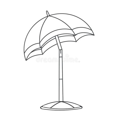 Beach Umbrella Stock Vector Illustration Of Drawing 248051403