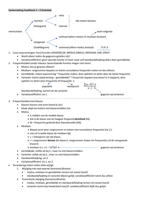 Samenvatting Statistiek Samenvatting Hoofdstuk Statistiek Ratio