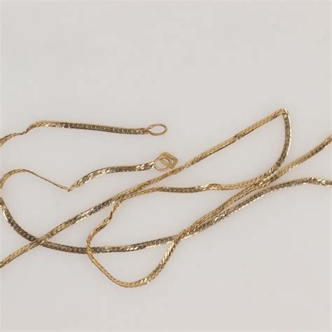 Kt Gold Herringbone Chain Necklace Property Room