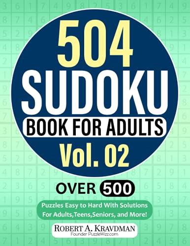 504 Sudoku Book For Adults Vol 02 Over 500 Large Print Sudoku