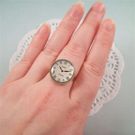 Clock Ring Silver Watch Rings Accessories