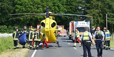 Schwerer Unfall Auf Der Halterner Stra E Rettungshubschrauber Im Einsatz