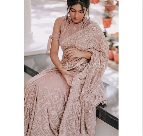 Handmade Pastel Chikankari Saree Pure Georgette Chikankari Saree Bridal