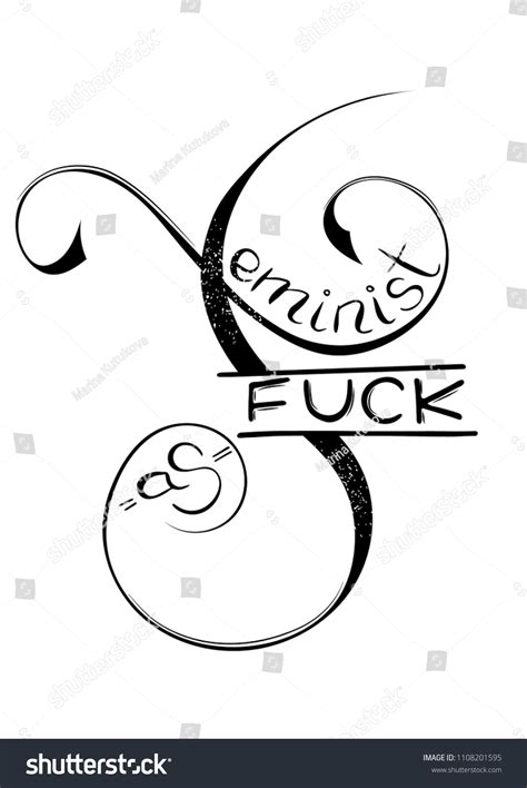 Feminist Fuck Feminism Poster Modern Handwritten Stock Vector Royalty Free 1108201595