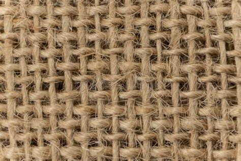 Burlap Woven Texture Seamless Jute Background Close Up Macro Stock