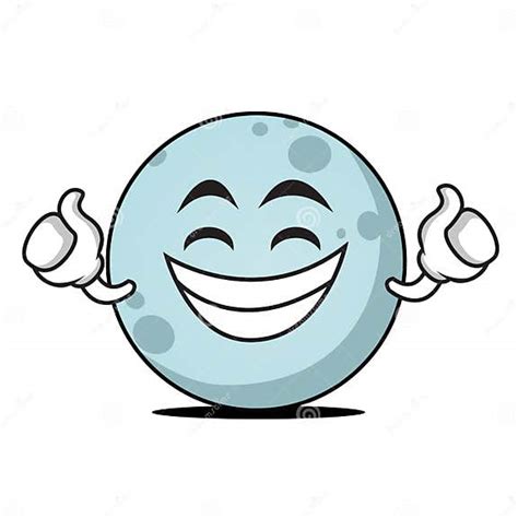 Proud Face Moon Cartoon Character Stock Vector Illustration Of Icon