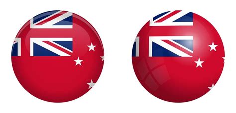 Premium Vector New Zealand Red Ensign Flag Under 3d Dome Button And