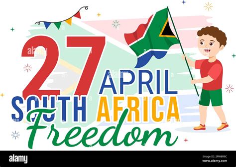 Feliz D A De La Libertad Sud Frica En Abril Th Ilustraci N Con Ni Os