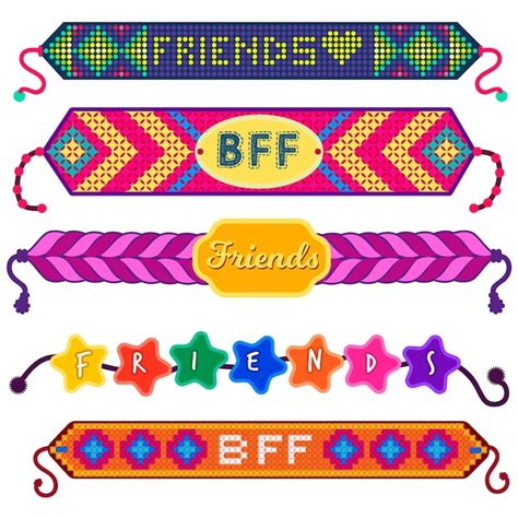 Free Vector | Colorful friendship band collection