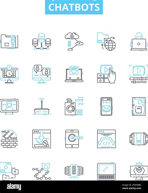 Chatbots Vector Line Icons Set Chatbots Ai Automation Dialogue