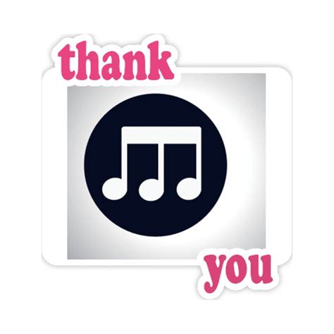 Triple Quaver Music Notes Black Thank You Stickers Quote Grateful