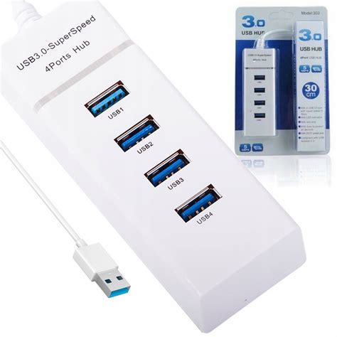 HUB USB ROZDZIELACZ 4 PORTÓW ROZGAŁĘŹNIK SZYBKI USB 3 0 4 PORTY 5 Gb s