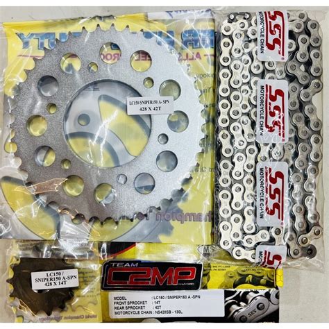 SSS Sprocket Set Steel Nickel Sniper150 King FI Silver Shopee Philippines