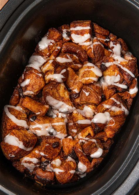 Slow Cooker Cinnamon Roll Casserole Crockpot Dinner Then Dessert