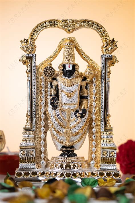 pure gold  silver coated venkateswara swamy idol tirupati balaji