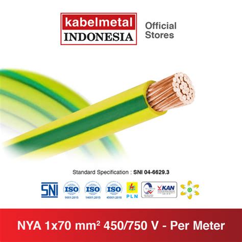 Jual Kabel Metal Kabel Nya Mm Kuning Hijau Per Meter Grounding Kmi