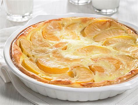 Clafoutis aux pêches Recettes dici