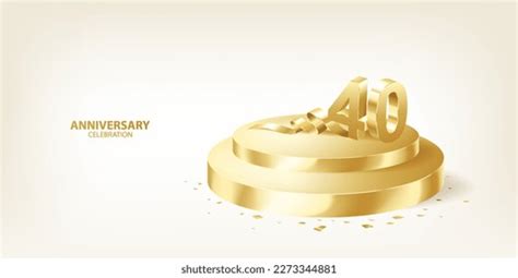 50th Anniversary Celebration Background 3d Golden Stock Vector (Royalty ...