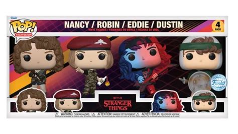 Funko Pop Stranger Things Nancy Robin Eddie And Dustin 4 Pack