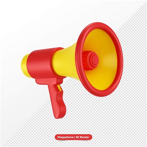 Premium Psd D Rendering Of Red Megaphone