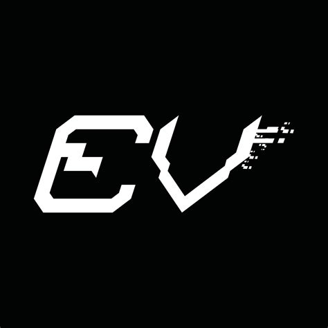 Ev Logo Monogram Abstract Speed Technology Design Template