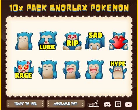 Pack Cute Snorlax Emotes Set A New Pack Of Community Sub Emotes