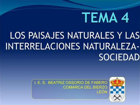 Tema Los Paisajes Naturales Y Las Interrelaciones Naturaleza Sociedad