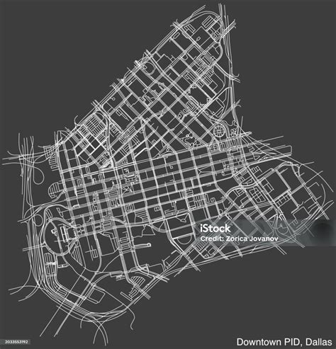 Street Roads Map Of The Downtown Public Improvement District Neighborhood Dallas Stock