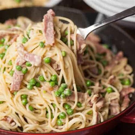 Ham And Pea Pasta Carbonara Self Proclaimed Foodie