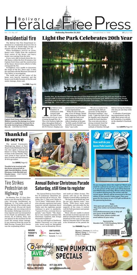 Wednesday November Bolivar Herald Free Press