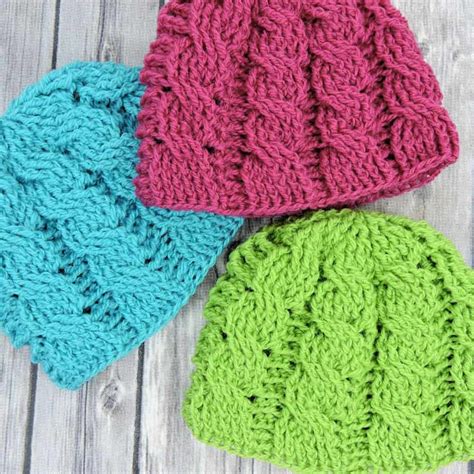 Newborn Cable Beanie Free Crochet Pattern CrochetKim