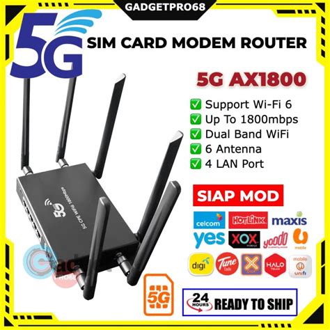 5G Modem WiFi 6 Router AX1800 Router Bypass Unlimited Hotspot 4G 5G CPE