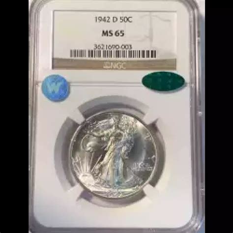 D Walking Liberty Half Dollar Ngc Ms Cac Sight White Bob