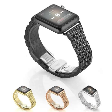 For Apple Watch Band Alloy Crystal Rhinestone Diamond Watch Band Luxury Stainless Steel