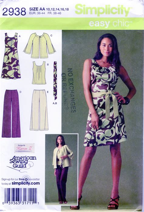 Simplicity 2938 Women Coordinates Jacket Sleeveless Fitted Top