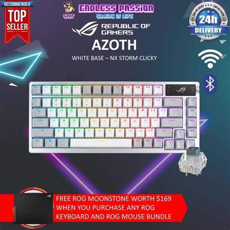 Asus Rog Azoth Wireless Diy Custom Gaming Keyboard Lazada Singapore