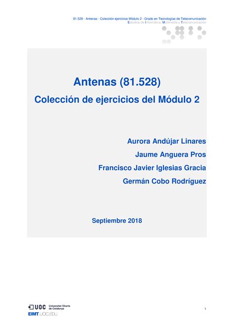 Antenas Ejercicios M Estudios De Inform Tica Multimedia Y