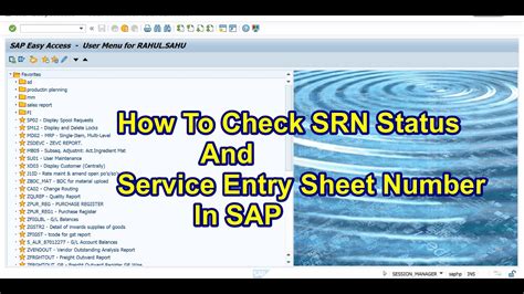 How To Check Srn Status In Sap How To Check Service Entry Sheet