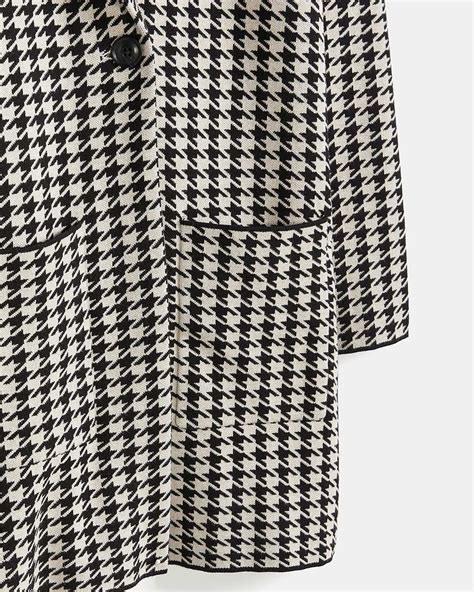 Houndstooth Sweater Coat Rwandco