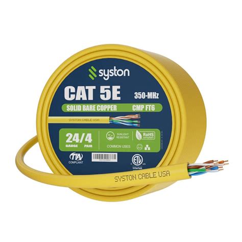 Syston Cable Technology Ft Yellow Cmp Cl P Plenum Ratedcat E