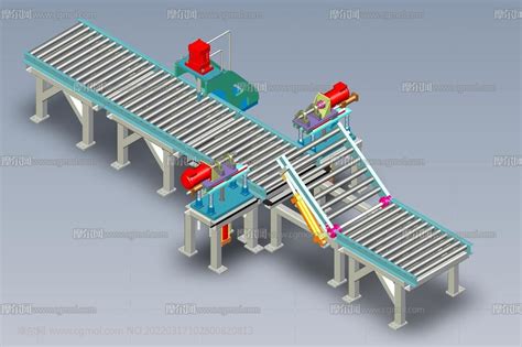 滚轴生产线输送机solidworks数模图纸机械工具模型下载 摩尔网cgmol