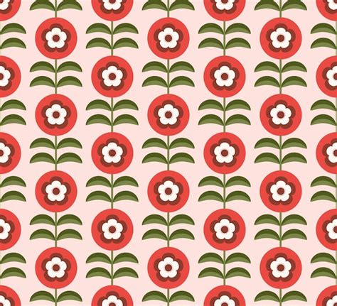 Premium Vector Scandinavian Seamless Pattern With Flower And Leaf